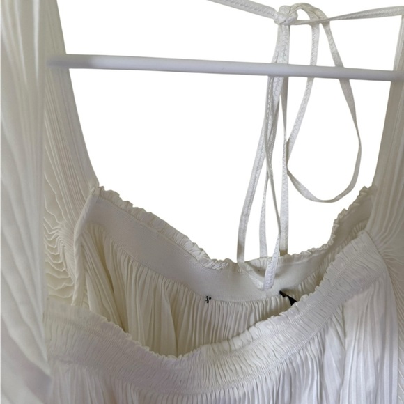 Kobi Halperin White Accordion Sleeve Pleated Blouse - Picture 7 of 8